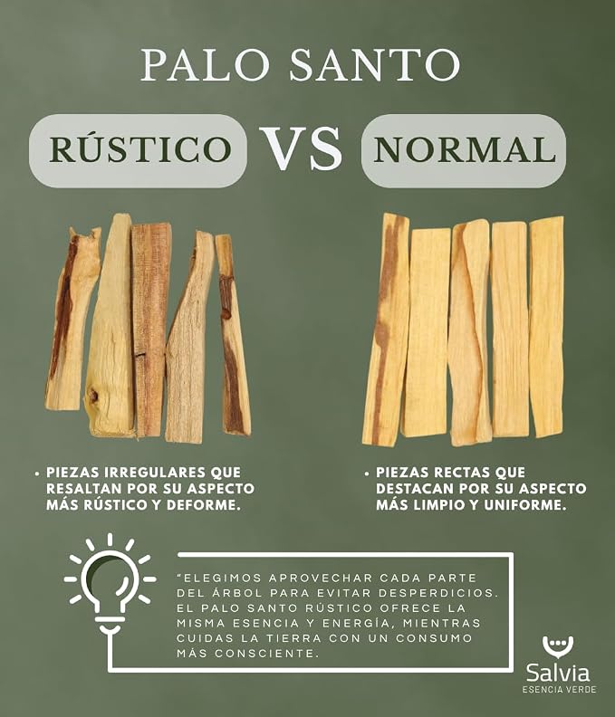 SALVIA Palo Santo naturalne drewno rustykalne, 50 g (5-7 pałeczek) | drewno wędzarnicze do energetycznego czyszczenia domu | oryginalne drewno z Peru | naturalne - obrazek 3