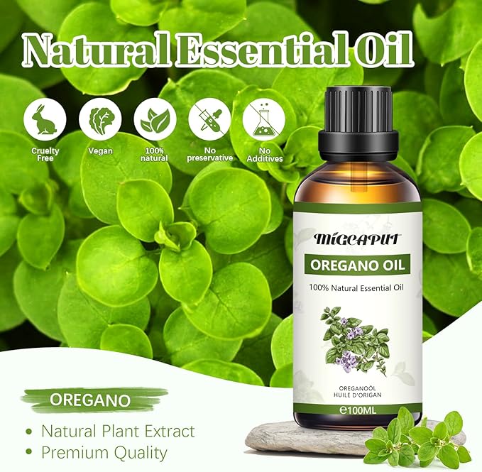 MIGCAPUT Olejek Eteryczny z Oregano 100ML, Naturalny Olejki Aromaterapeutyczny, Oregano Olejek Zapachowy Premium do Dyfuzora, SPA, Masażu, Ręcznie Robione Mydło, Ręcznie Robione Świece - obrazek 2
