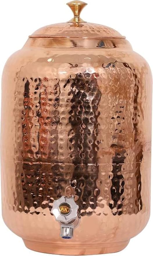 11-litrowy dozownik wody z młotkowanej miedzi Matka zbiornik garnek pojemnik do przechowywania wody, pojemność - 11000 ml - obrazek 7