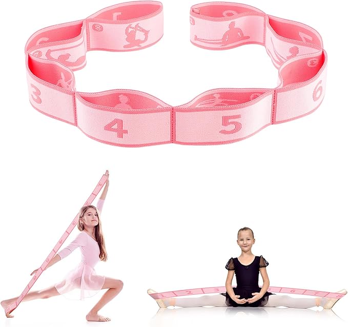 Elastyczna taśma do rozciągania, elastyczna taśma do jogi, elastyczne taśmy oporowe, sprzęt do fizjoterapii, pilates, jogi, tańca, ćwiczeń gimnastycznych (różowy)