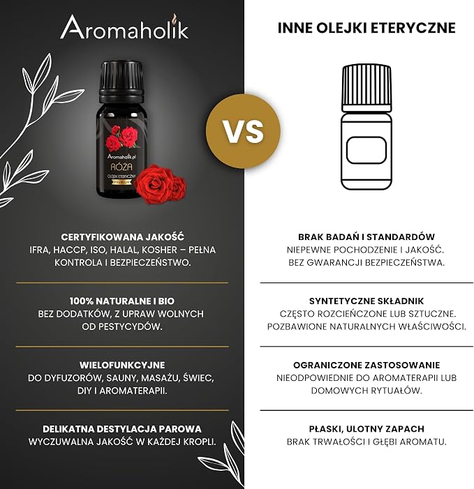Olejek Eteryczny różany BIO 100% naturalny – olejek eteryczny do dyfuzora & aromatyzera – certyfikowany olejek eteryczny z Indii – Rose Essential Oils 10ml do sauny i masażu - obrazek 4