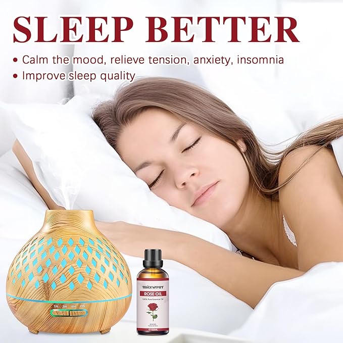 MIGCAPUT Olejek Eteryczny z Róży 100ML, 100% Naturalny Olejek Aromaterapeutyczny, Olejek Różany Klasy Terapeutycznej do Dyfuzora Nawilżacza, SPA, Masażu - obrazek 5