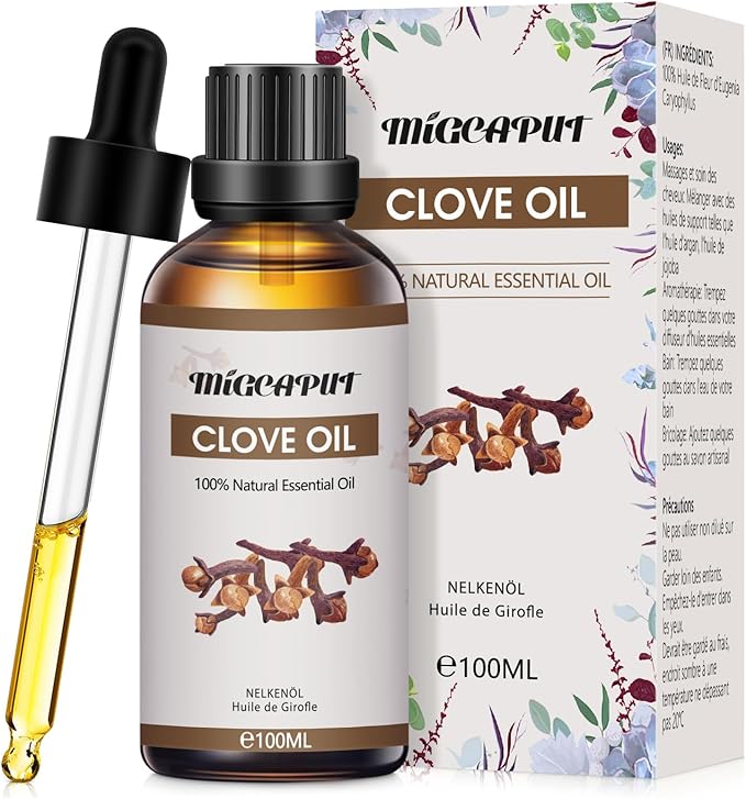 MIGCAPUT Olejek Eteryczny Goździkowy 100ML, Naturalny Olejki Aromaterapeutyczny, Oregano Premium do Dyfuzora, SPA, Masażu