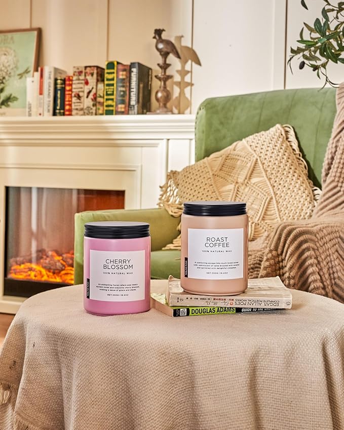 M&SENSE ŚWIECA ZAPACHOWA - Intensywna Kawa | 2 Knoty | Naturalny Wosk Sojowy 550g | 110h Palenia | Prezent do Domu - obrazek 6