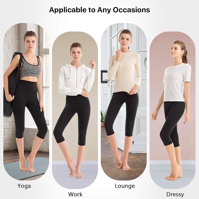 Sinophant Legginsy damskie capri z wysokim stanem i nogawkami 3/4, na lato, krótkie, do ćwiczeń, jogi, nieprzezroczyste, elastyczne, miękkie, do uprawiania sportu lub na co dzień - obrazek 6