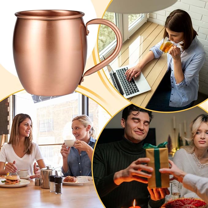 Kubki Do Moscow Mule Miedziane Ręcznie Wykonane 530ml Młotkowane Naczynia | Miedziane Kubki Moscow Mule Do Koktajli, Domu, Kuchni, Baru, Świątecznych Przyjęć, Wydarzeń, Picia Piwa, Herbat - obrazek 4