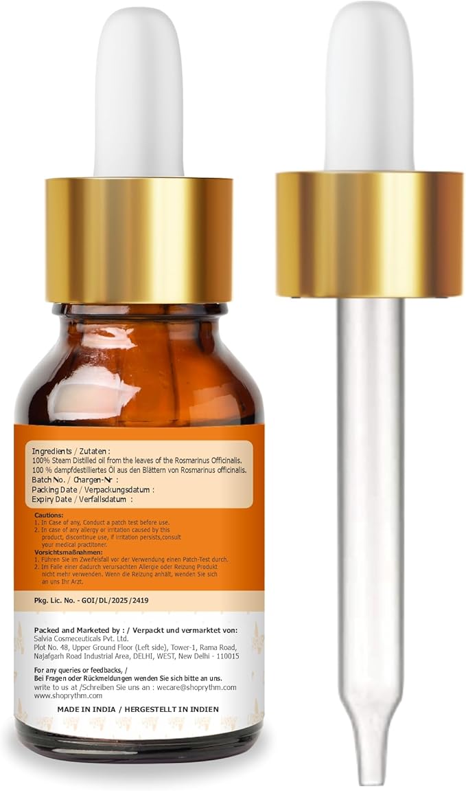 Olejek z rozmarynu Crysalis (Rosmarinus officinalis L.) – 1,01 Fl Oz (30 ml) - obrazek 3