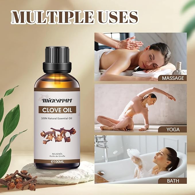 MIGCAPUT Olejek Eteryczny Goździkowy 100ML, Naturalny Olejki Aromaterapeutyczny, Oregano Premium do Dyfuzora, SPA, Masażu - obrazek 5