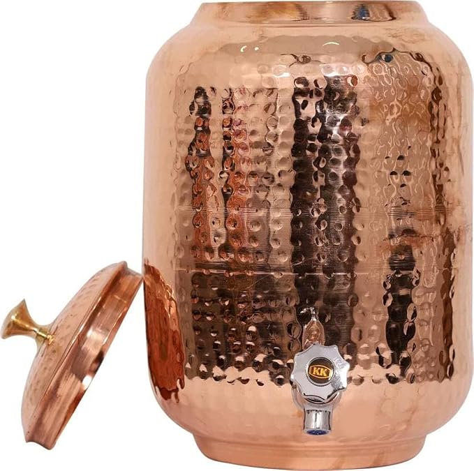 11-litrowy dozownik wody z młotkowanej miedzi Matka zbiornik garnek pojemnik do przechowywania wody, pojemność - 11000 ml - obrazek 3
