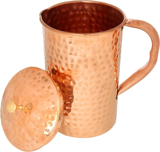 Zap Impex Młotek miedziany dzbanek z 2 szklankami dla zdrowia - 1600 ml - obrazek 3