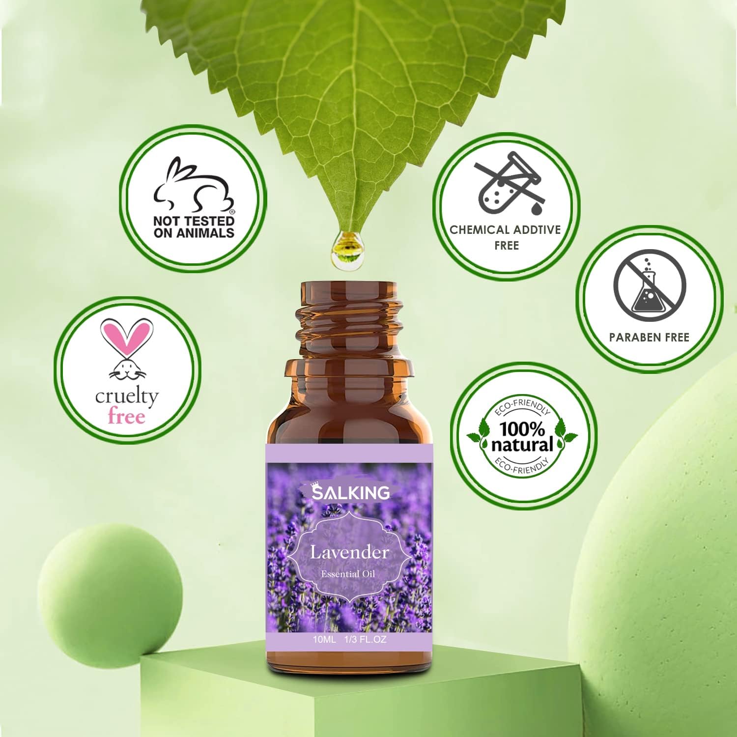 SALKING Zestaw olejków eterycznych, olejki zapachowe do aromaterapii, zestaw prezentowy, 100% czysty olejek zapachowy do dyfuzora, lamp zapachowych, nawilżacza powietrza, masażu, 6 x 10 ml (lawenda - obrazek 6