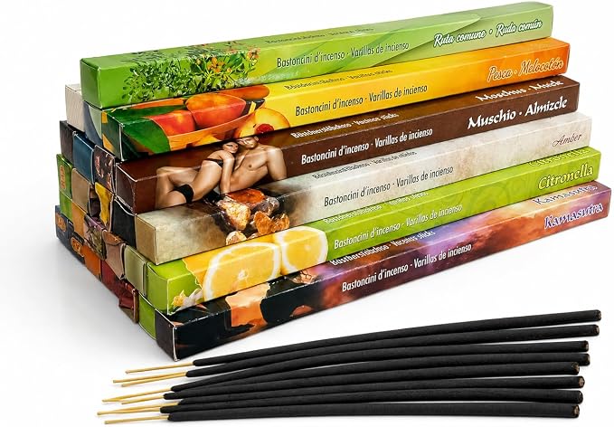 Zestaw kadzidełek XXL - 26 zapachów m. in. z różą, drzewem sandałowym, wanilią, cytronelą, Nag Champa. Indyjska mieszanka