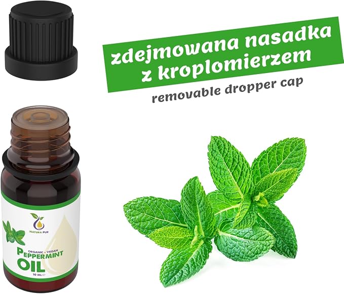 Olejek z mięty pieprzowej, 100% czysty naturalny olejek eteryczny, wegański, olejek miętowy (Mentha Piperita), olejek z dyfuzora zapachowego - obrazek 2