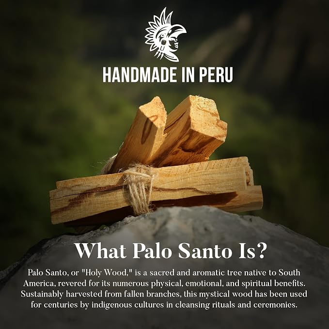 PORTENTUM Naturalne kadzidło Palo Santo - 100 g. Pochodzenie Peru - święte drewno do palenia, autentyczne Palosanto, kadzidło Palo Santo w opakowaniu premium - obrazek 5