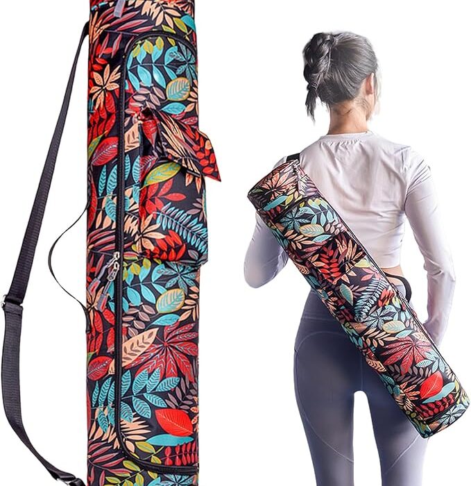 Aucuu Torba Do Jogi, Torba Na Matę Do Jogi, Torba Sportowa Damska Z Kieszenią Na Mokrą, Regulowany Pasek Na Ramię, Torba Do JogI, Na Pilates, Akcesoria Do Jogi, 76 X 16 Cm