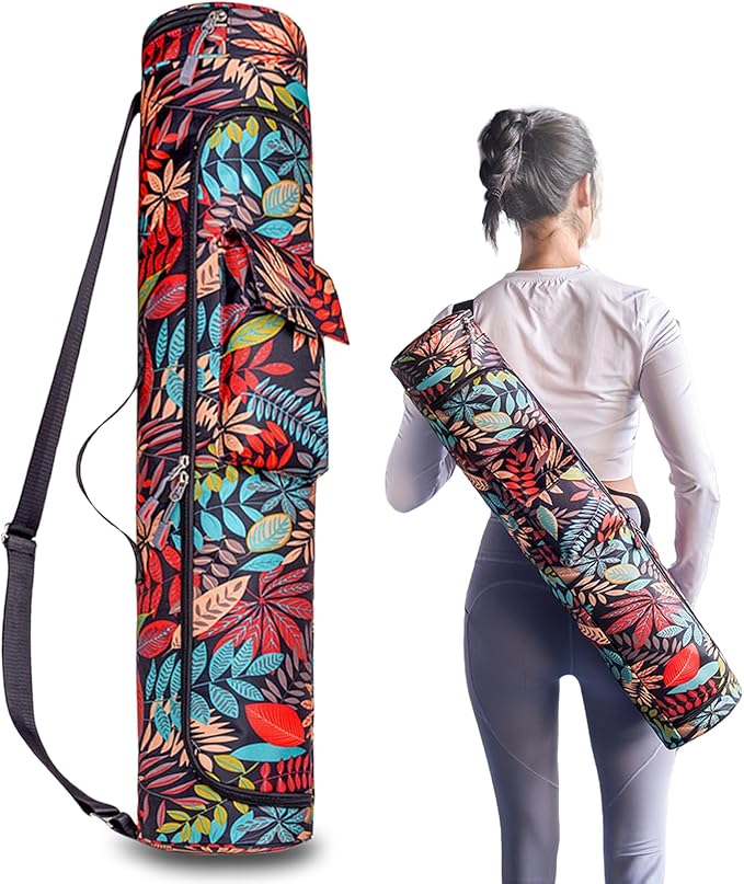Aucuu Torba Do Jogi, Torba Na Matę Do Jogi, Torba Sportowa Damska Z Kieszenią Na Mokrą, Regulowany Pasek Na Ramię, Torba Do JogI, Na Pilates, Akcesoria Do Jogi, 76 X 16 Cm