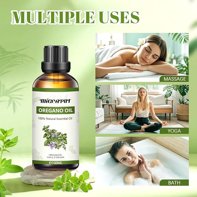 MIGCAPUT Olejek Eteryczny z Oregano 100ML, Naturalny Olejki Aromaterapeutyczny, Oregano Olejek Zapachowy Premium do Dyfuzora, SPA, Masażu, Ręcznie Robione Mydło, Ręcznie Robione Świece - obrazek 5