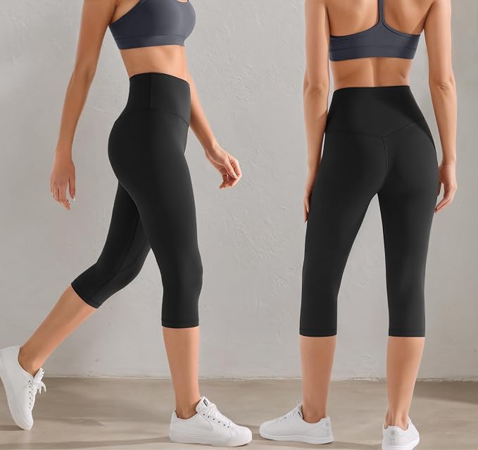 Damskie legginsy Push Up 3/4 Pirackie legginsy damskie fitness z wysokim stanem elastyczne spodnie sportowe Capri do biegania jogi pilates trening rozciągliwe - obrazek 3