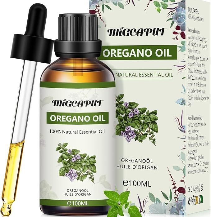 MIGCAPUT Olejek Eteryczny z Oregano 100ML, Naturalny Olejki Aromaterapeutyczny, Oregano Olejek Zapachowy Premium do Dyfuzora, SPA, Masażu, Ręcznie Robione Mydło, Ręcznie Robione Świece