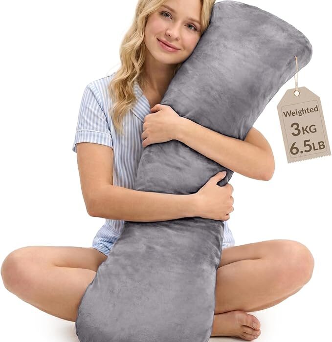 Poduszka Obciążeniowa dla Dorosłych 3 KG 104×30 CM | Lepszy Sen i Spokój | Poduszka Przytulanka na Cały Rok | Pomaga Skupić Się | Miękka i Prać w Pralce Poszewka