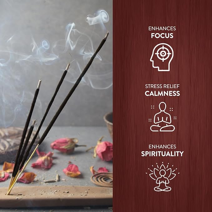 Kadźidło z drzewa sandałowego, 120 patyczków w opakowaniu sześciopaki. Marka HEM, ręcznie zwijane w Indiach. od Hem Incense - obrazek 3