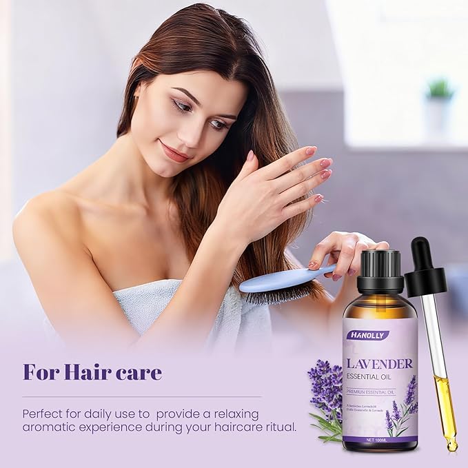 Hanolly Olejek Eteryczny Lawendowy 100 ml, Czysty, Naturalny Olejek Zapachowy Lawendowy Do Dyfuzorów, Aromaterapii, Pielęgnacji Skóry, Świec Zapachowych, Mydła Diy - obrazek 5