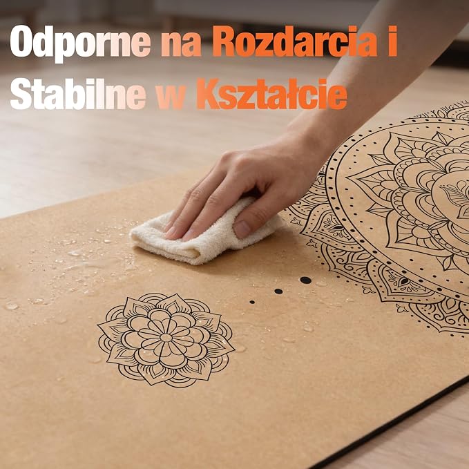 DH FitLife Mata Korkowa Antypoślizgowa z Naturalnego Kauczuku, 6mm | Gotowa do Użycia, Łatwa do Czyszczenia, Wysokiej Jakości Mata do Jogi, Pilatesu i Fitnessu - obrazek 6