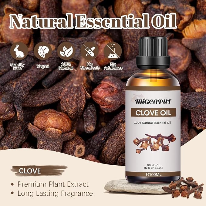MIGCAPUT Olejek Eteryczny Goździkowy 100ML, Naturalny Olejki Aromaterapeutyczny, Oregano Premium do Dyfuzora, SPA, Masażu - obrazek 2
