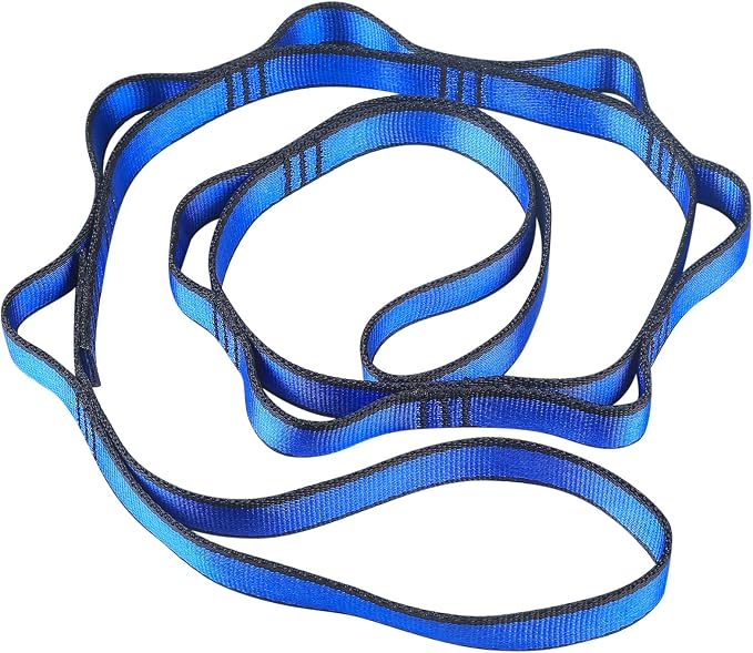 Regulowany pierścień do jogi i pilatesu, rozciągliwa lina do talii, wspinaczka skałkowa, joga, fitness, pas do wspinaczki górskiej, łańcuch linowy, 110 cm, nylonowy pas