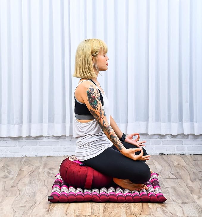 Leewadee Zestaw Medytacyjny Zafu & Zabuton - Poduszka do Medytacji Kapok Joga Zen Zazen - obrazek 5