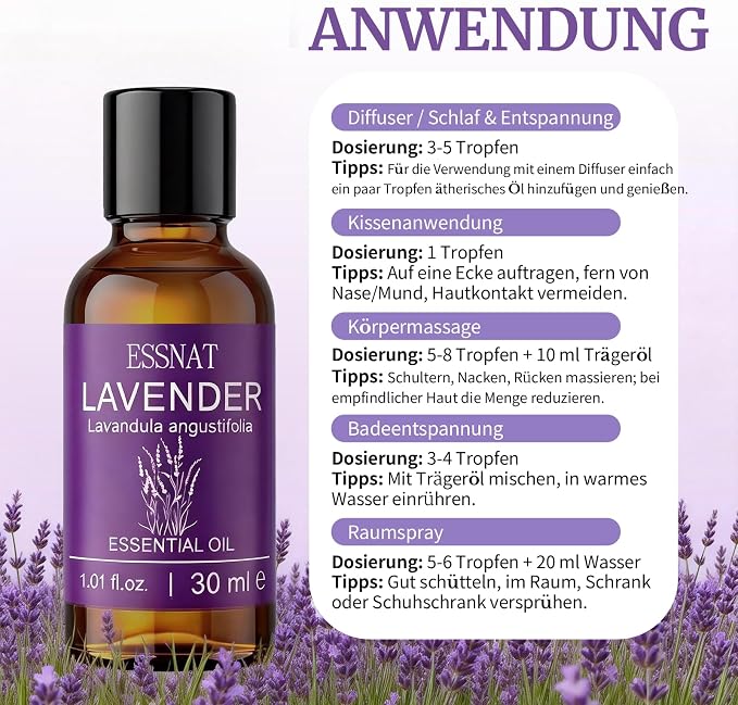 Olejek Eteryczny Lawendowy 30 ml – 100% naturalny olejek eteryczny, pozyskiwany z prawdziwej lawendy, idealny do aromaterapii, dyfuzorów, masażu oraz projektów DIY - obrazek 6