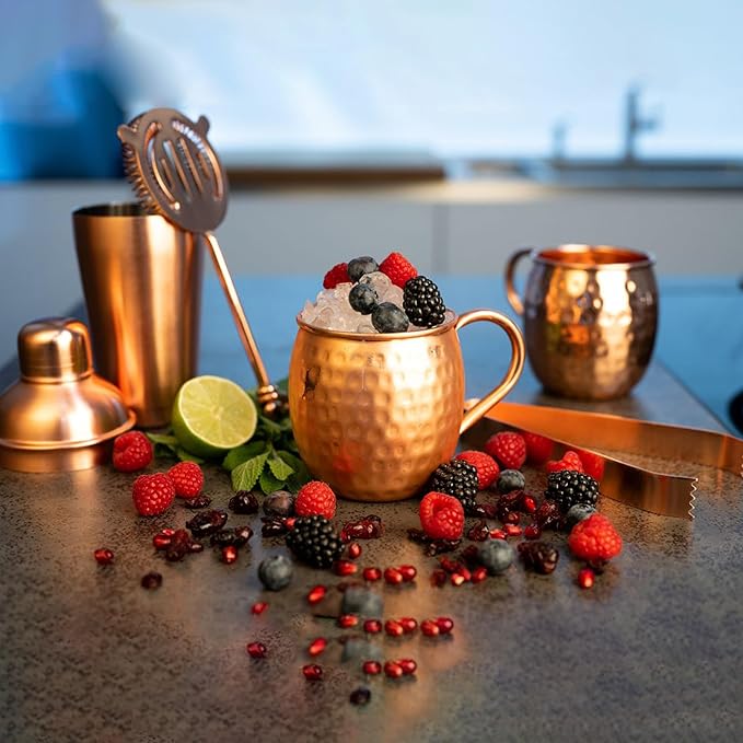 NKlaus 2x kubek miedziany czysta miedź 100% Ayuverda kubek miedziany owalny Moscow Mule 500 ml 11261 - obrazek 6