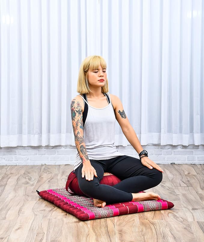 Leewadee Zestaw Medytacyjny Zafu & Zabuton - Poduszka do Medytacji Kapok Joga Zen Zazen - obrazek 6