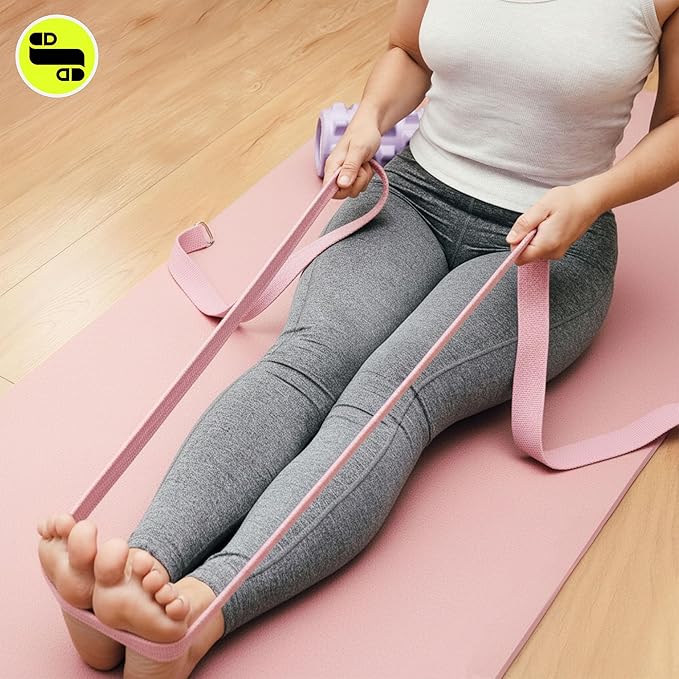HyperMotion Mata do Ćwiczeń Fitness i Jogi NBR 183x61x1,5 cm Różowa, Antypoślizgowa 15 mm, z Paskiem do Ćwiczeń i Przenoszenia, Gruba Mata do Jogi, Pilates i Stretchingu - obrazek 3