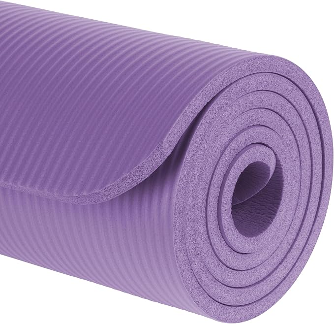 Rebel Mata Gimnastyczna do Ćwiczeń Joga Pilates Fitness 183x61cm Grubość 1cm Materiał NBR Fioletowa RBA-3150-PU - obrazek 4