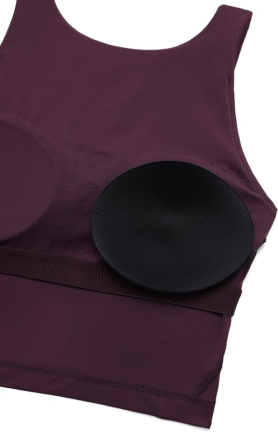 CRZ YOGA Biustonosze sportowe z wysokim dekoltem | Lekkie wsparcie, wyjmowane wkładki, joga, wyjątkowo miękkie, plecy w kształcie litery U, szerokie paski - obrazek 5