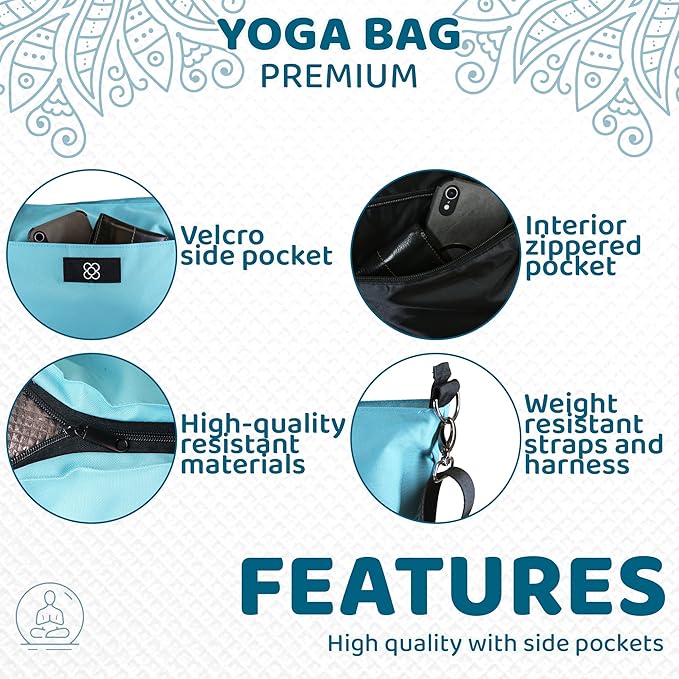 DOJA Barcelona Torba na jogę, 85,5 x 16,5 x 24,5 cm, poliester, torba na matę do jogi, torba na matę do jogi, torba sportowa, gimnastyka, pilates, z kieszeniami - obrazek 6