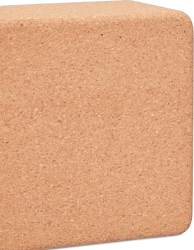 Relaxdays Blok do jogi, zestaw 2 szt., korkowe klocki do jogi, do ćwiczeń jogi, wys. x gł.: 12 x 22,5 x 7 cm, antypoślizgowe kostki do jogi, naturalne - obrazek 7