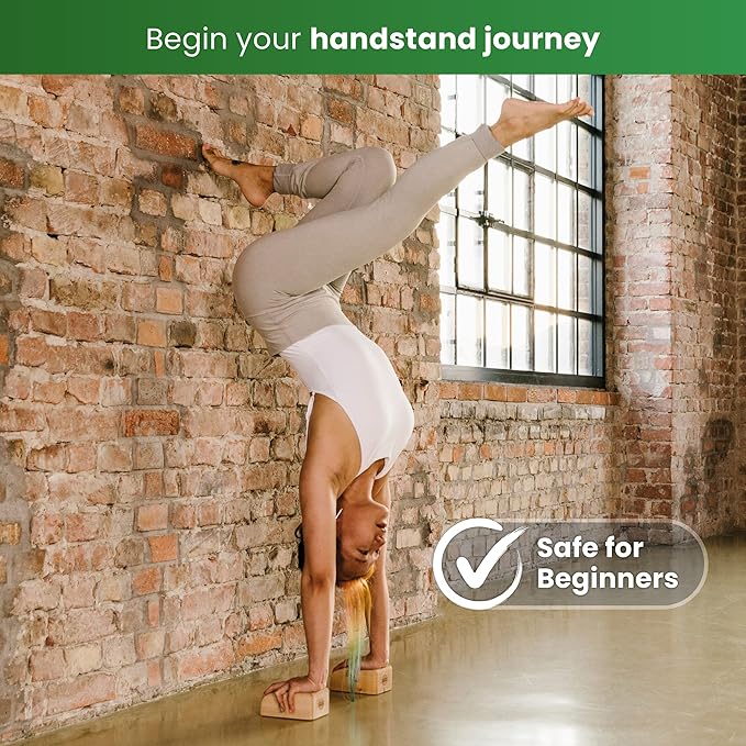 WOODPOWER® BalanceBlocks (Comfort Edition), klocki do stania na ręce i blok do jogi w jednym – wspierają nadgarstki podczas treningu bodyweight, gimnastyki, akrobatyki, jogi i wielu innych (2 sztuki) - obrazek 3